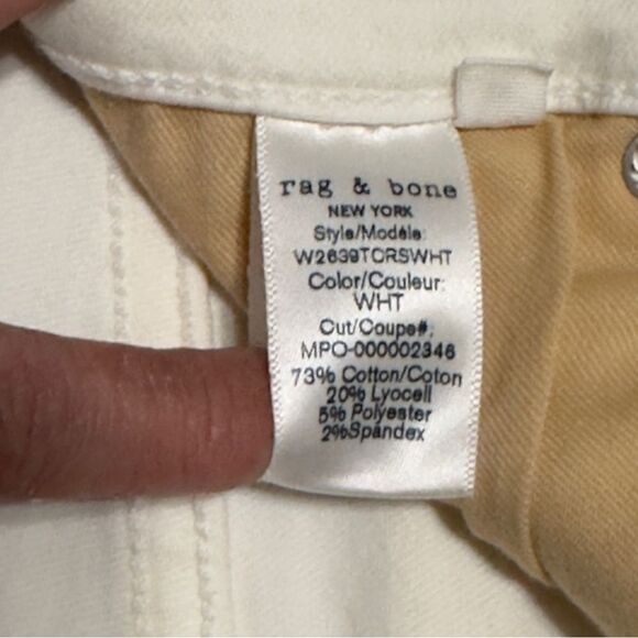 rag & bone Nina High Rise Ankle Skinny Jeans White Size 24 - Picture 14 of 14